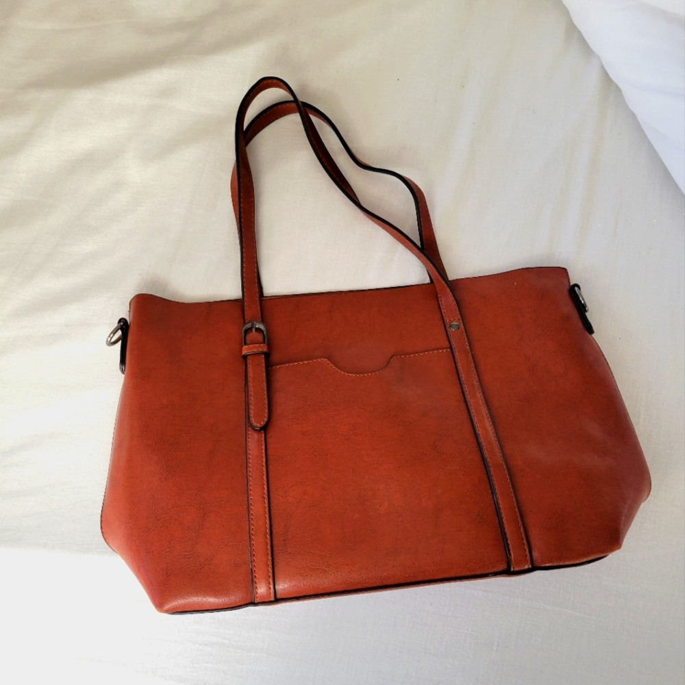 Beautiful Vegan Leather Cognac Purse